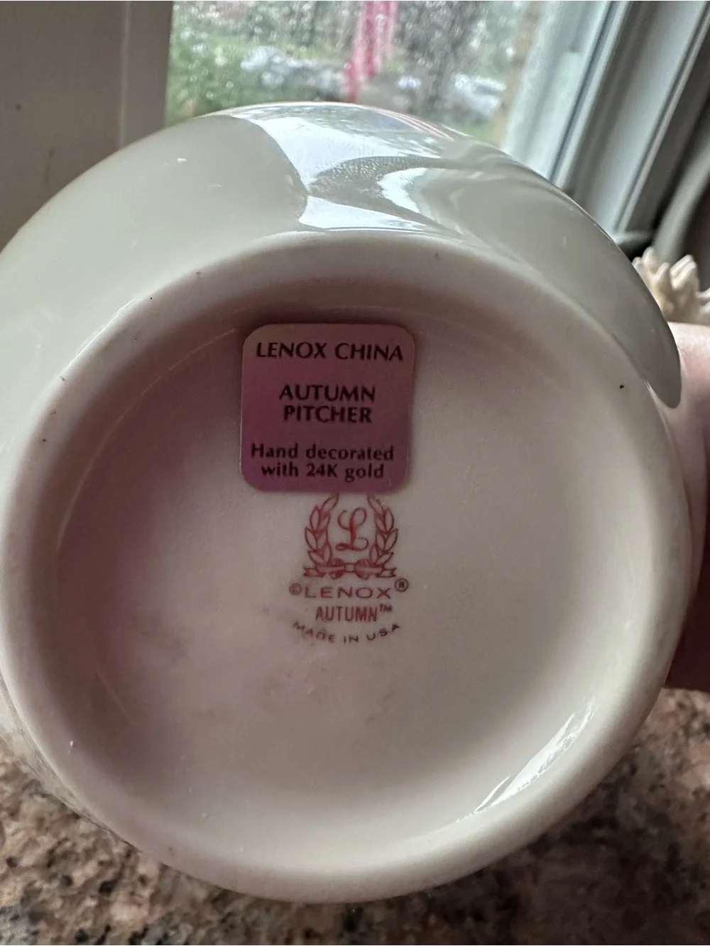 Vintage Lenox Autumn Raised Enamel Jug Pitcher 40oz